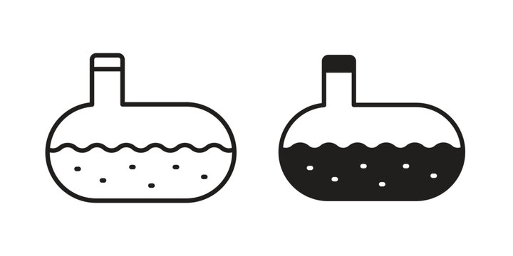 Sewerage tank icon silhouette. Editable stroke. Line vector illustration design