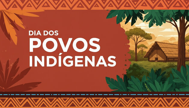 Dia dos Povos Ind&iacute;genas Banner Cultura Tradi&ccedil;&atilde;o Natureza Oca Brasil
