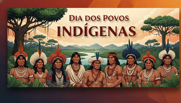 Dia dos Povos Ind&iacute;genas Banner Povos Origin&aacute;rios Cultura Tradi&ccedil;&atilde;o Brasil