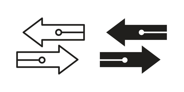 Transfer icon silhouette. Editable stroke. Line vector illustration design