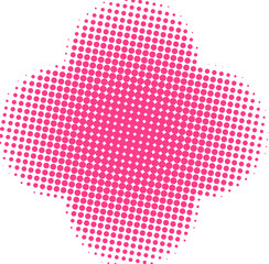 Pink Halftone Dot Pattern Cross Shape Illustration © ROJU