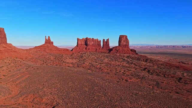 Aerial Sunset View of North Monument Valley Arizona