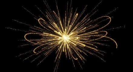 Obraz premium Vibrant golden fireworks exploding in the night sky with bright light