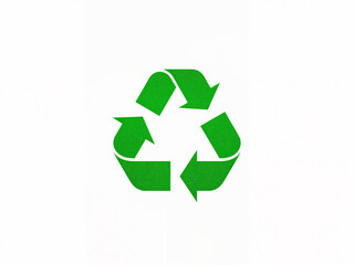 Obraz premium Green recycling symbol showing arrows on a white background