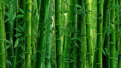 Obraz premium Lush Bamboo Forest with Green Canopy