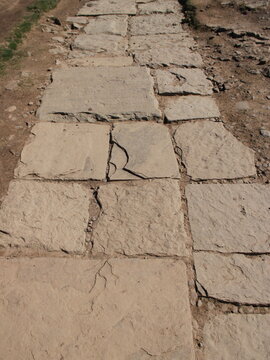 Old stone pavement structure