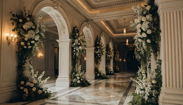Ancient Stone Archway Leading To Lush Garden High Resolution Photo
