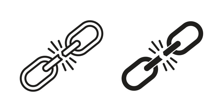 Weakness icon clipart symbol isolated on white background. Flat and stroke designs.