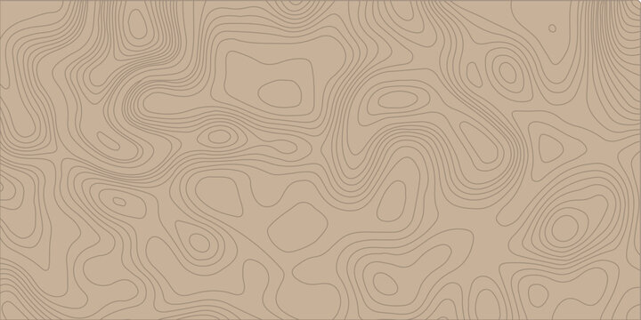 Tan topographic map background with abstract contour lines, minimalist wood grain texture pattern