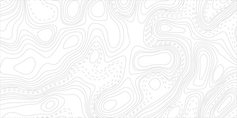 Obraz premium White Topographic Map Background with Gray Contour Lines, Abstract Minimalist Vector Pattern for Elevation and Terrain