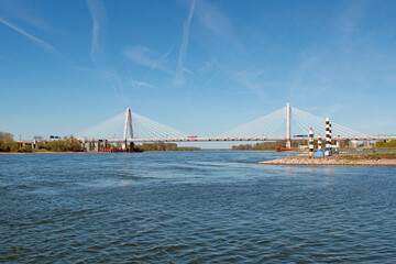 Obraz premium Rheinbrücke, Leverkusen, Bundesautobahn A1