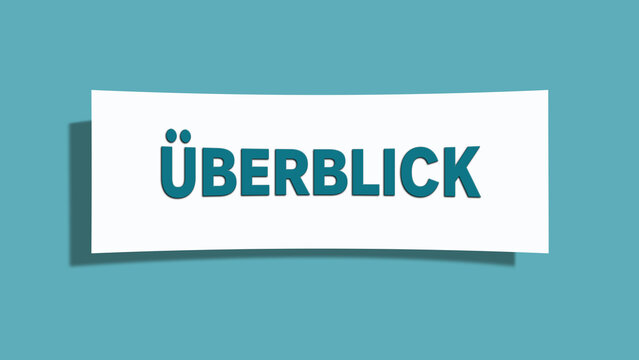 Ueberblick (overview) - A card isolated on light green background.
