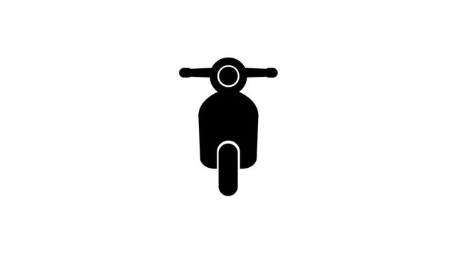 simple black silhouette of a scooter, animation background transparent