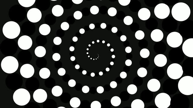 Hypnotic Black and White Optical Illusion Spiral Dots Background