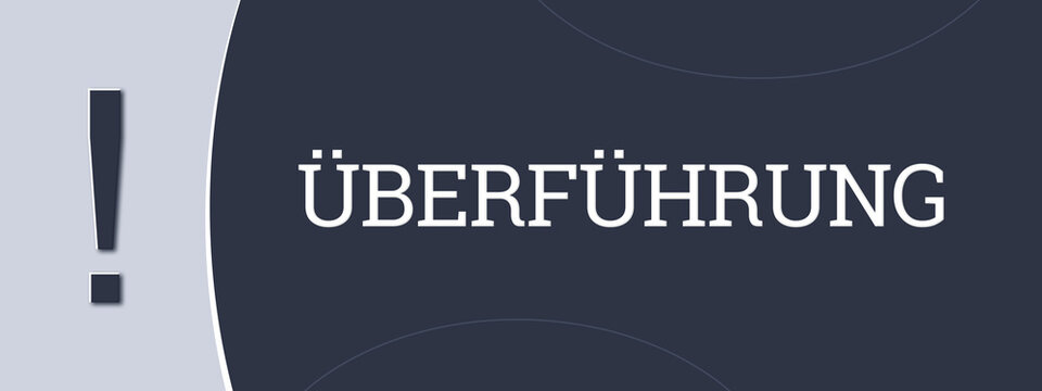 UeberfUehrung (transfer) - A blue banner illustration with white text.