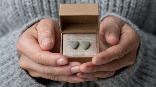 Handmade heart shaped jewelry gifts for Christmas celebrations with a cozy atmosphere