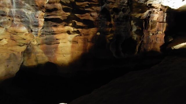 Cave Rock Formation View With Shadows and Textures in Detail