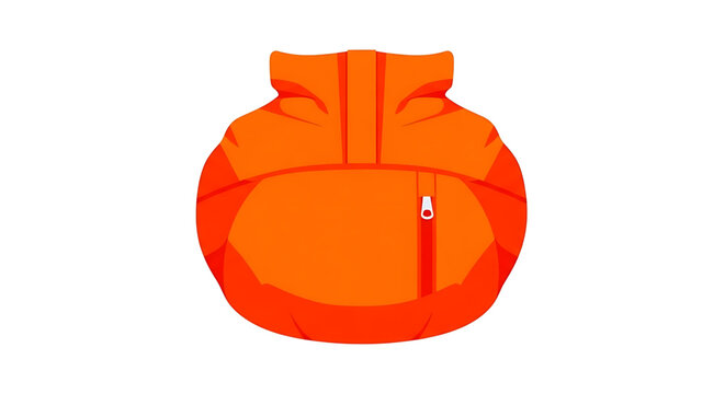 A vibrant orange vest icon on a clean white background, perfect for design and illustration purposes