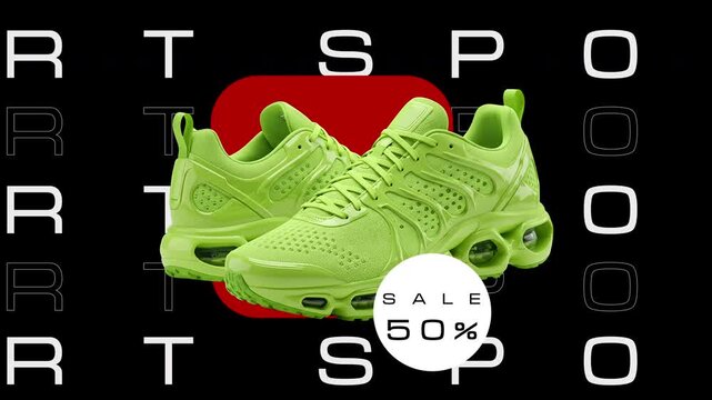 Dynamic sneaker advertisement pop out screen motion graphic urban style