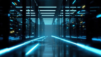 Obraz premium Futuristic Data Center Server Room