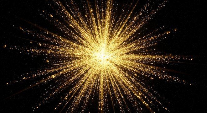 A bright golden light explodes in a beautiful display of vibrant energy and dramatic illumination