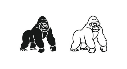 Obraz premium Gorillas Comparison Mountain vs Lowland Gorilla Guide Vector