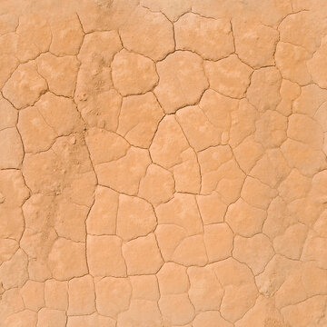 Vue A&eacute;rienne Terre S&egrave;che Craquel&eacute;e Motifs Polygonaux Argile D&eacute;sertique

