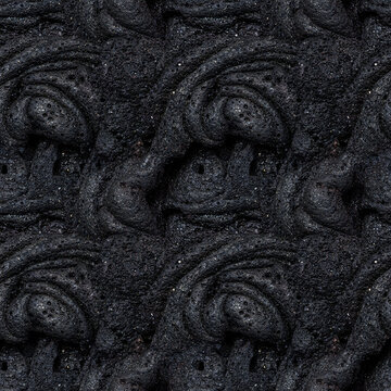 Roche Volcanique Lave Noire Texture Poreuse Rugueuse Formes Organiques Hawa&iuml; Surface
