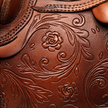 Cuir Gaufr&eacute; Motifs Floraux et Arabesques Estamp&eacute;s Cuir Western Selle Artisanat
