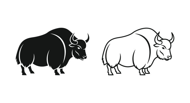 Yak Breeds Comparison Dark Yak vs Light Yak Vector