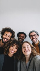 Fototapeta premium Happy Diverse Friends Smiling Together