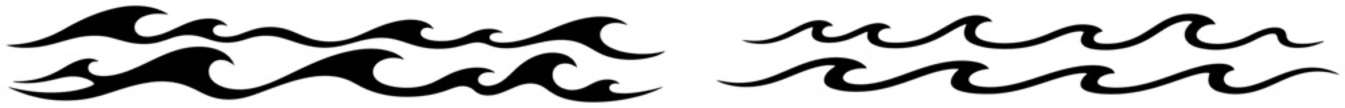 Repeating ocean wave borders and seamless water ripples in minimalist graphic style