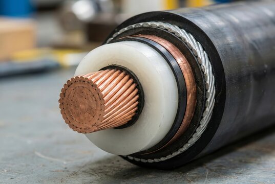 High voltage engineering power transmission cable cross section detail