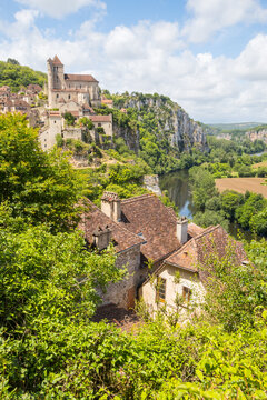 Medieval village of Saint-Cirq-Lapopie in Occitanie - France