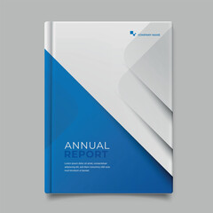 Obraz premium Blue and White Modern Annual Report Cover Design Template