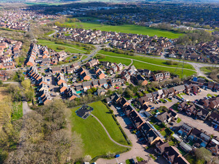 Aerial view of Great Ashby and St. Nicholas areas of Stevenage city in England
