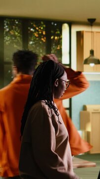 Vertical Video Angry couple yelling and experiencing domestic quarrel with fury, frustrated and upset people depicting relationship drama and conflict, tension and unhappy argument between partners.