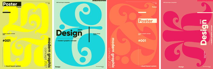 Plakat Modern graphic design concept featuring bold shapes and vibrant colors. The layout showcases a visual system with a contemporary aesthetic, perfect for creative projects.