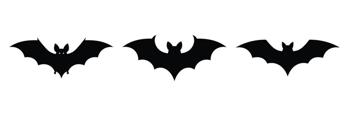 Fototapeta premium bat silhouette set vector illustration