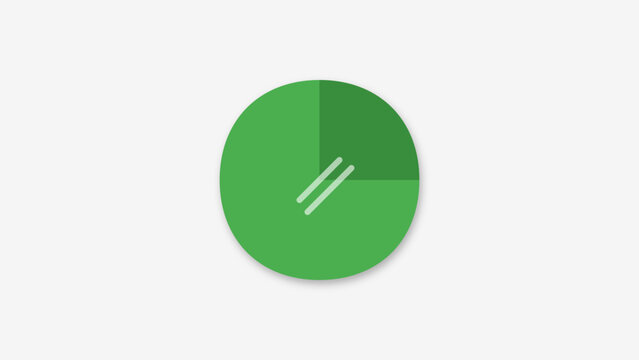 A green circle with a white background