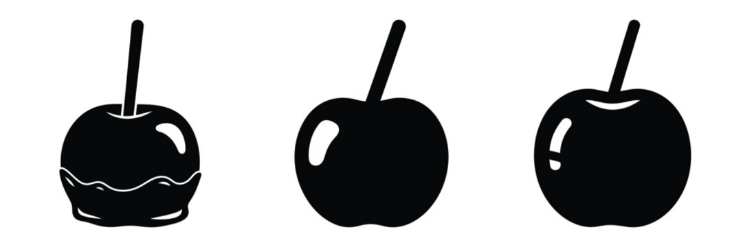 candy apple silhouette set vector illustration