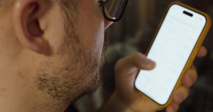Man Using Smartphone Close-Up &ndash; Scrolling and Mobile Interaction