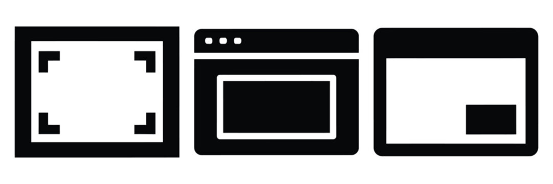 web frame silhouette set vector illustration