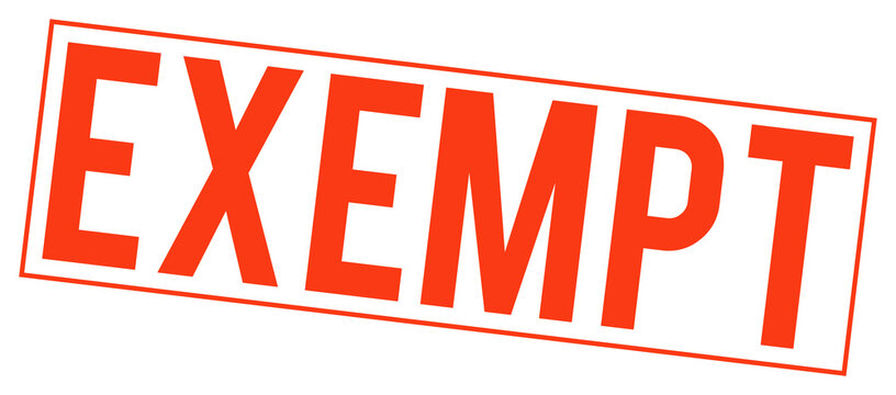 Large red exempt stamp on transparent background