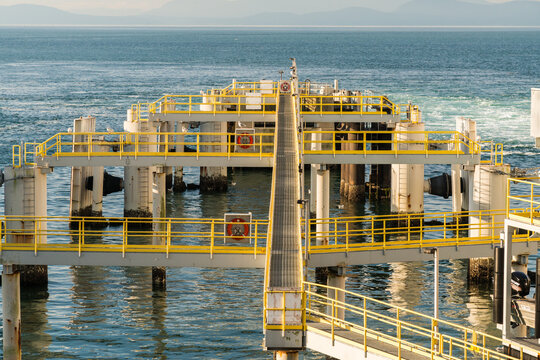 Canada, BC, Tsawwassen.  Architectural detail of the BC Ferry docks.