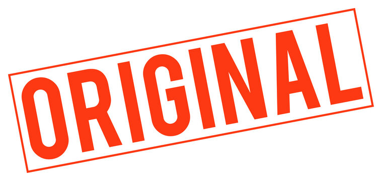 Large red original stamp on transparent background