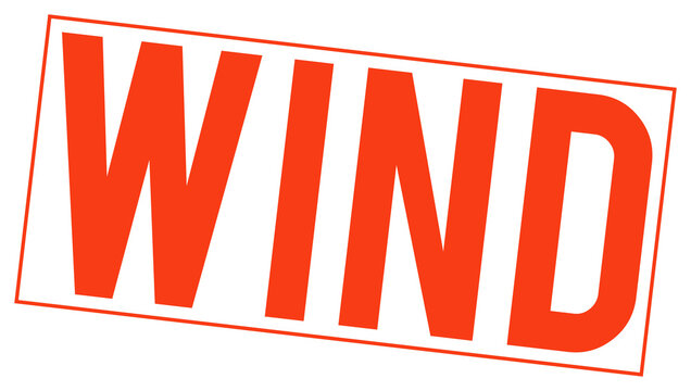 Large red wind stamp on transparent background