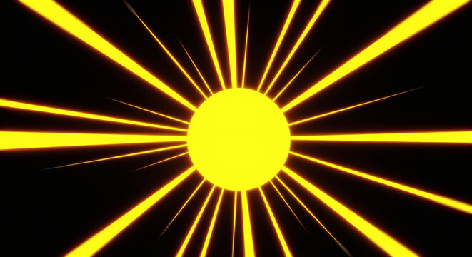 集中線と黄金の光が輝く抽象的バックグラウンド 黒背景 インパクト 広告素材