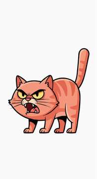 An angry cat with a fierce expression and a menacing look