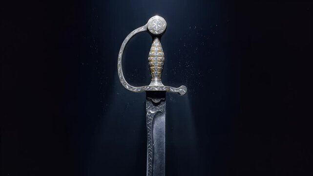 Maharana Pratap legendary divine glowing sword on black background